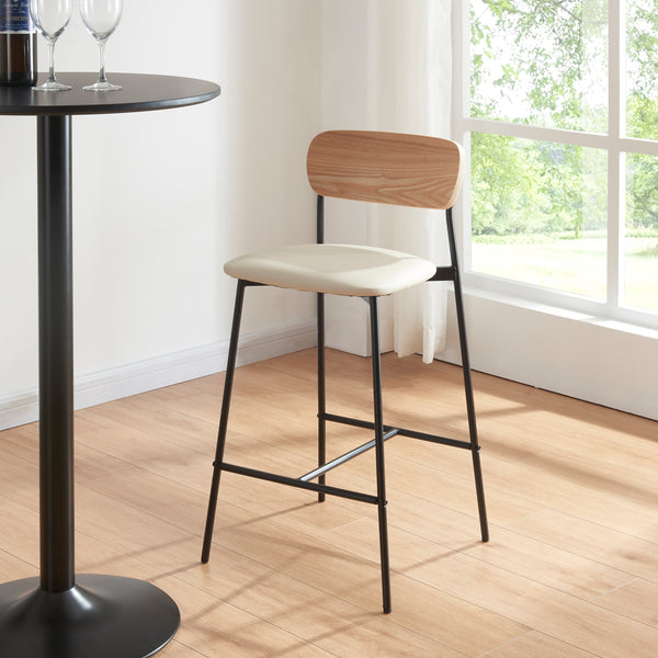 Taburete Jyväskylä Juego de 2 89x40x45 cm Beige [en.casa]