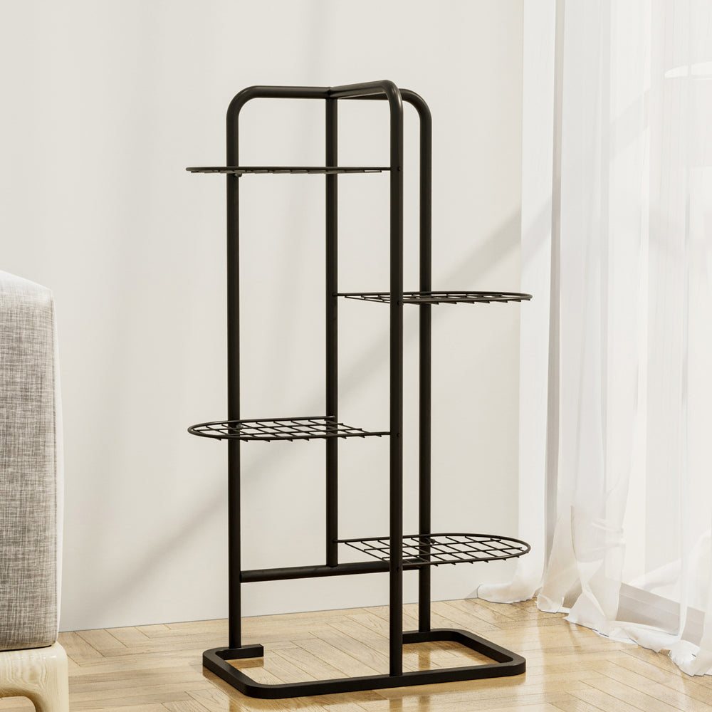 Soporte para plantas Pedersöre 83x52x25cm negro [en.casa] - premiumXL