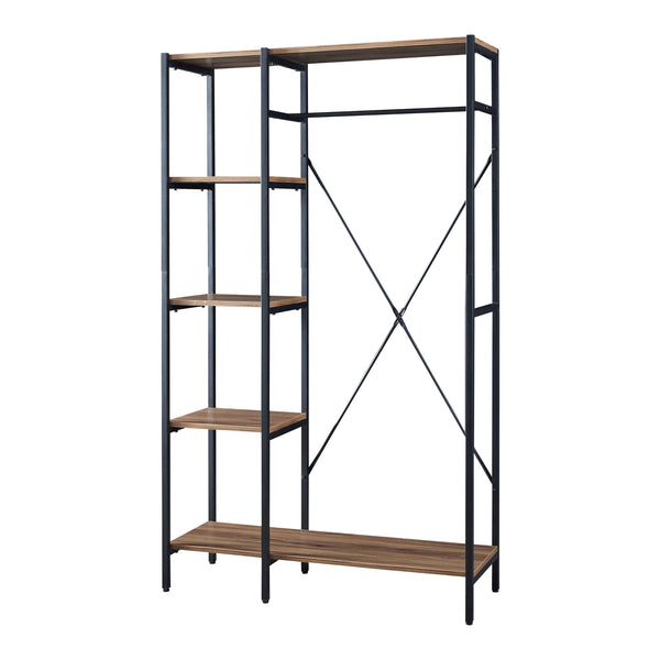 Perchero Hvidovre 170x100x35 cm Negro/Color madera [en.casa]