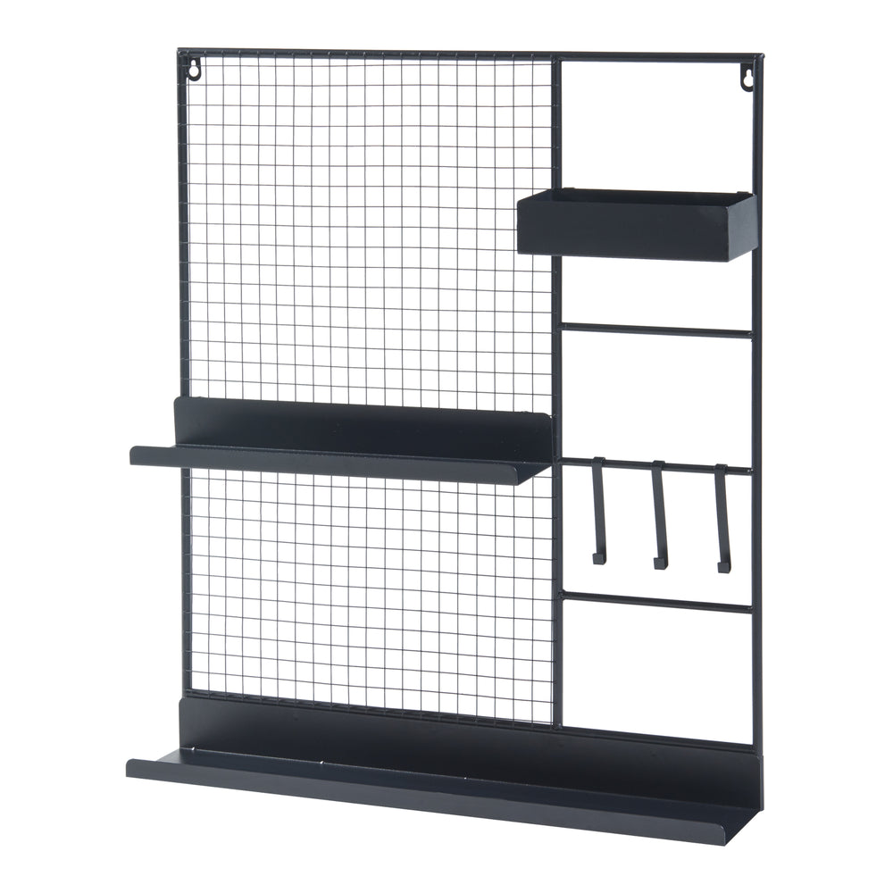 Rejilla de pared Westre 70x60x11cm metal negro [en.casa] - premiumXL