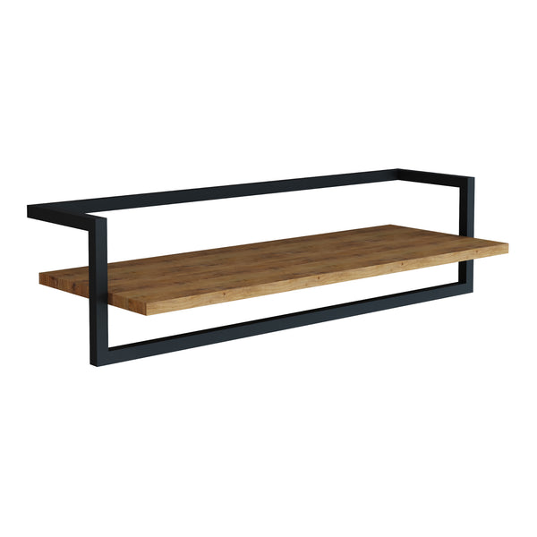 Perchero de pared Evje 80x30x20cm color madera/negro [en.casa]