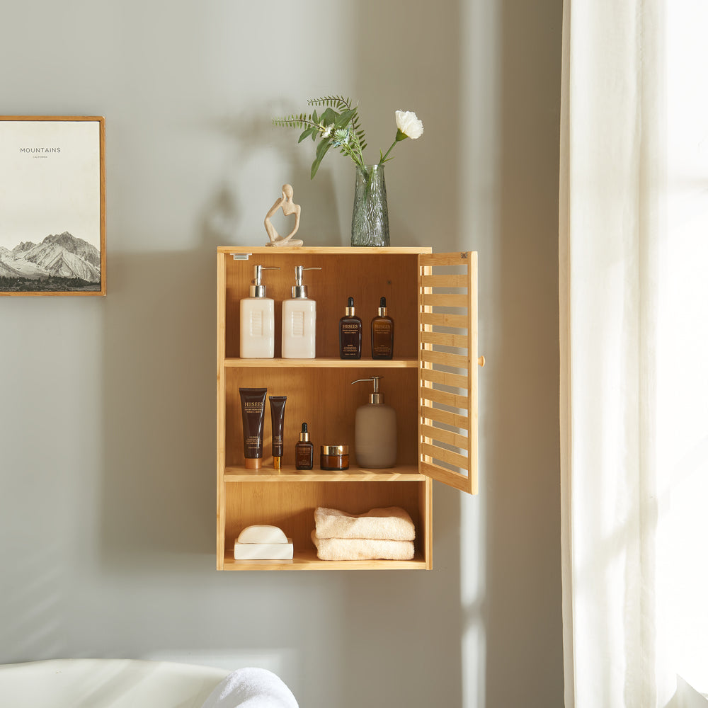 Armario de baño Gjesdal 60x40x20 cm bambú [en.casa] - premiumXL