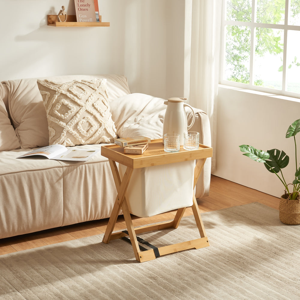 Mesa de picnic Hattfjelldal 53x48x32cm bambú [en.casa] - premiumXL