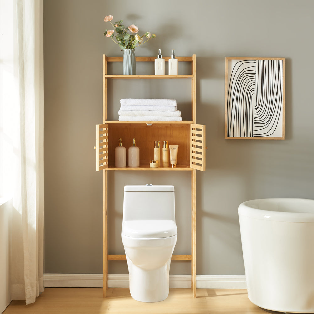 Estantería de baño Haugesund 158x60x26 cm bambú [en.casa] - premiumXL