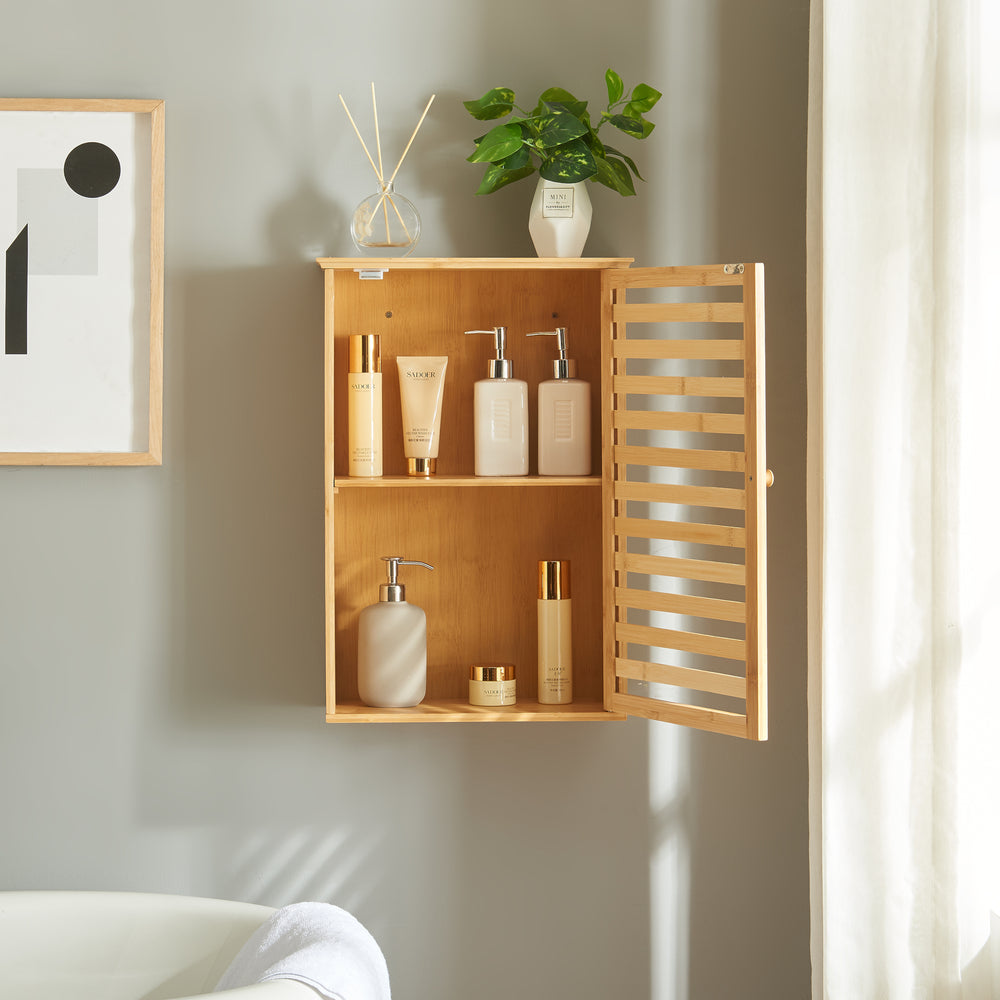 Armario de baño Järfälla 55x37x16 cm bambú [en.casa] - premiumXL