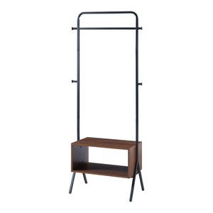 Perchero Averøy 180x74x42cm Negro/Nogal [en.casa]