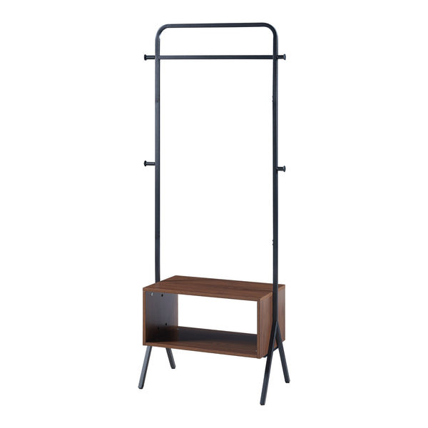 Perchero Averøy 180x74x42cm Negro/Nogal [en.casa]
