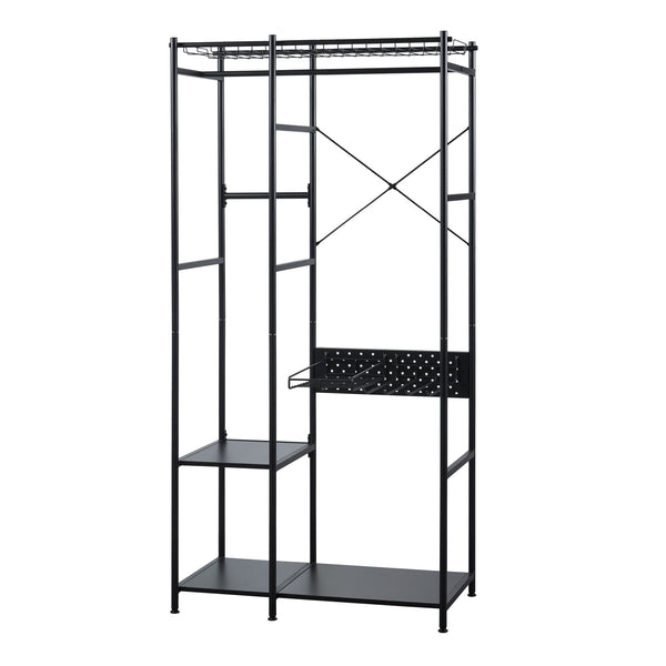 Perchero Brønnøy 182x90x46cm Negro [en.casa]