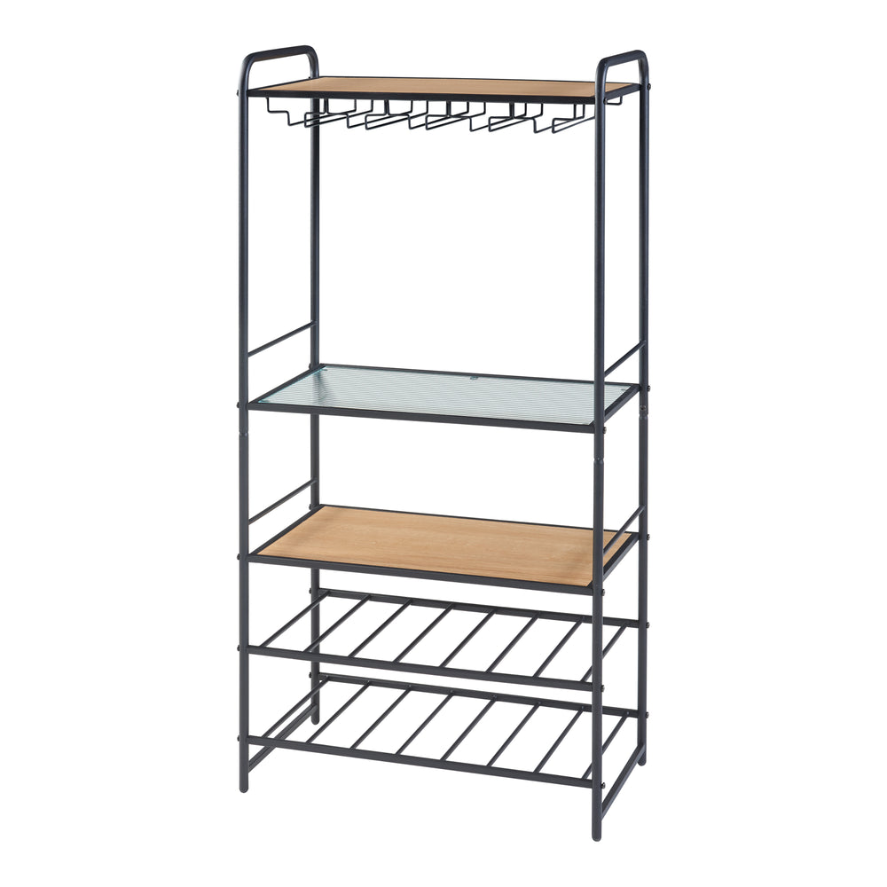 Botellero Hustadvika 120x61x33cm Negro/Roble [en.casa] - premiumXL