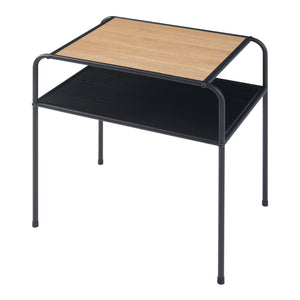 Mesa auxiliar Krødsherad 55x51x36cm Negro/Roble [en.casa]