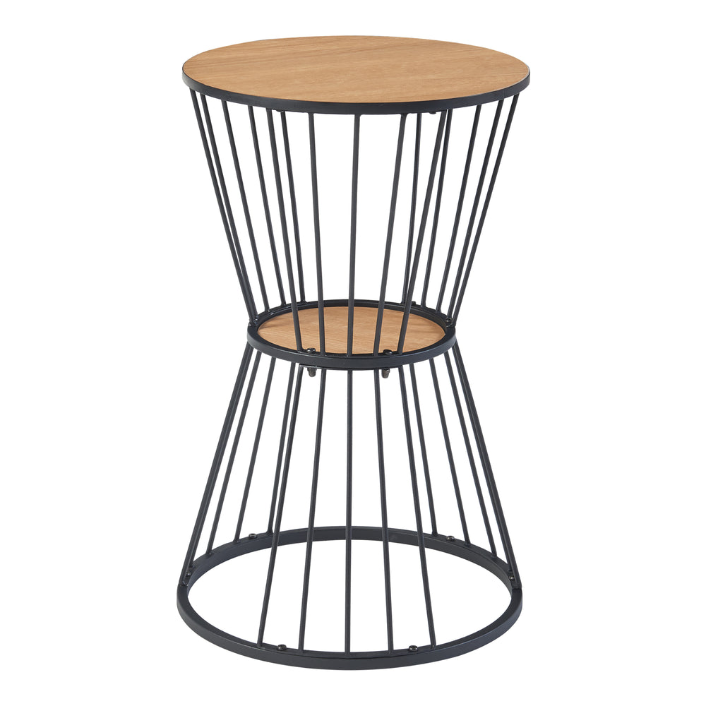 Mesa auxiliar Fossbergom negro/roble - aspecto [en.casa] - premiumXL