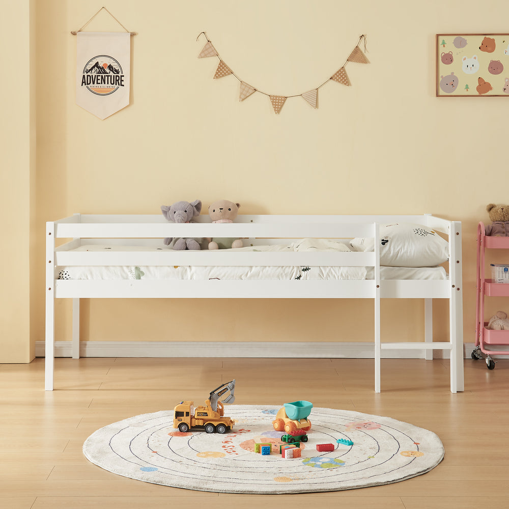 Cama infantil Siikalatva 90x200cm Madera de pino Blanco [en.casa]