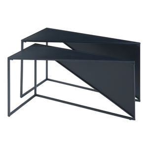 Mesa de comedor Kungsör juego de 2 metal negro [en.casa]