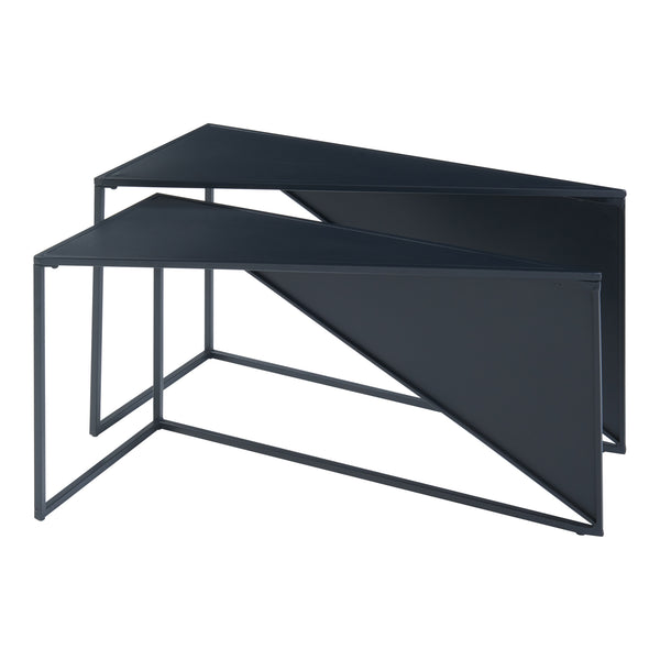 Mesa de comedor Kungsör juego de 2 metal negro [en.casa]