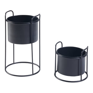 Soporte para plantas Osen juego de 2 piezas metal negro [en.casa]