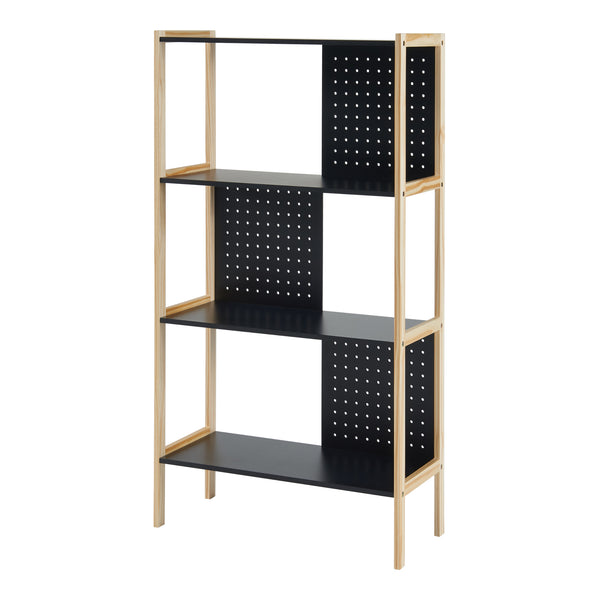 Estantería Dønna 120x63x28cm Negro/Color madera [en.casa]