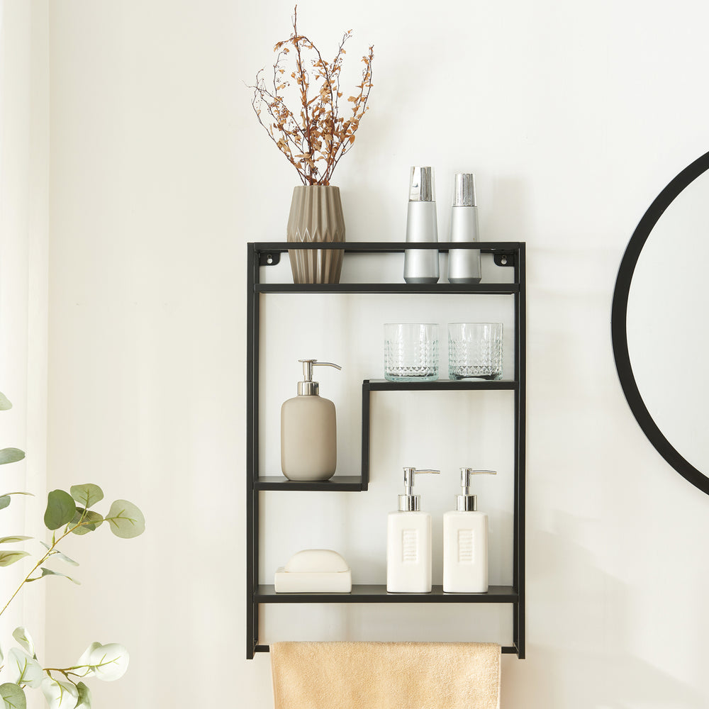 Estantería de pared Uurainen 60x40x13 cm Negro [en.casa]