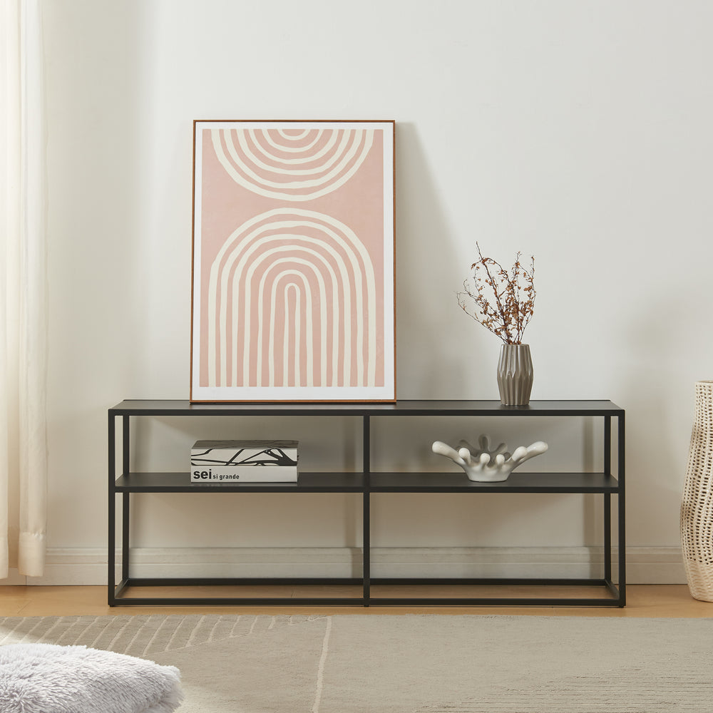 Mesa de televisión Solund 120x30x46cm Negro [en.casa]