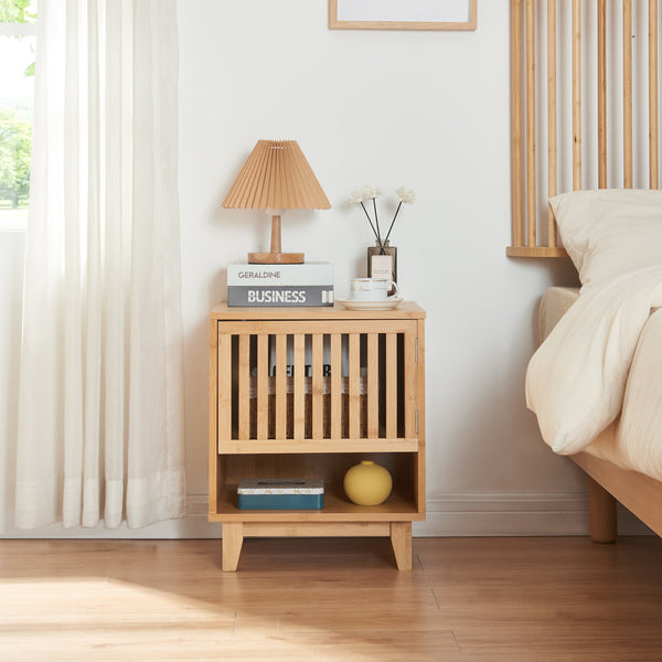 Mesita de noche Ypäjä 50x42x39cm Bambú [en.casa]