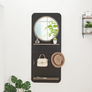 Panel de vestuario Helsinge con espejo 140x60x16 cm [en.casa]