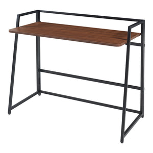 Escritorio plegable Ringerike 104,5x53x85,5cm Negro/Nogal [en.casa]