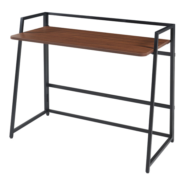 Escritorio plegable Ringerike 104,5x53x85,5cm Negro/Nogal [en.casa]