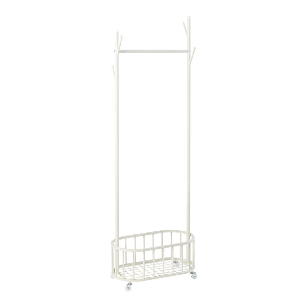 Perchero móvil Risør acero blanco [en.casa]