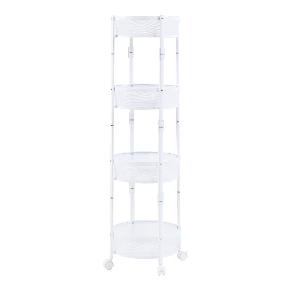 Carro auxiliar Sørreisa con 4 niveles 123xØ37,5cm blanco [en.casa] - premiumXL