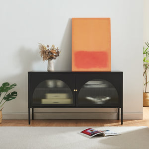 Mueble de televisión Karlskrona 115x35x64 cm Negro, mate [en.casa]