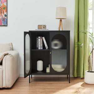 Aparador Karlskrona 102x80x40 cm Negro, mate [en.casa]