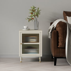 Armario auxiliar Lindau 56x40x40 cm crema blanca [en.casa]