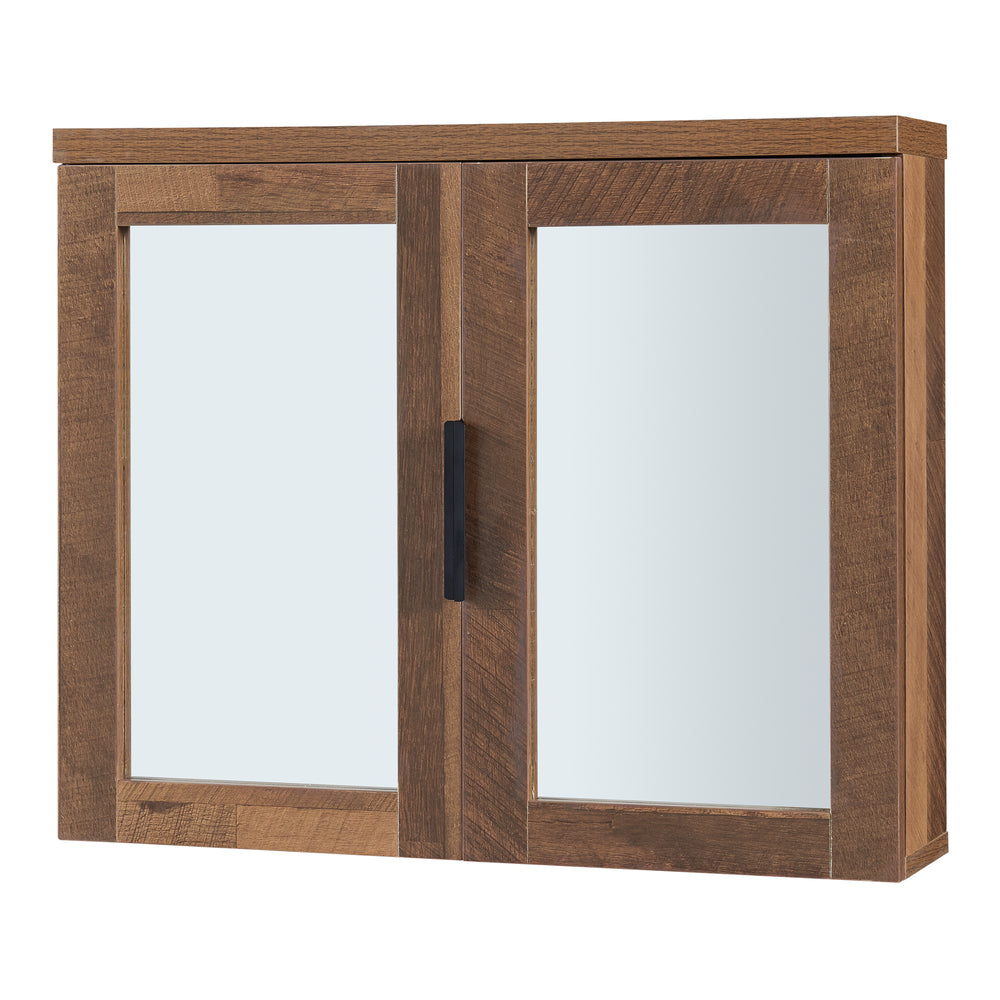 Armario con espejo Namsskogan 50x60x15cm efecto nogal [en.casa] - premiumXL