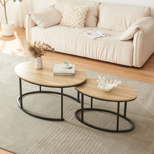 Mesa de comedor Países Bajos juego de 2 negro/roble [en.casa]