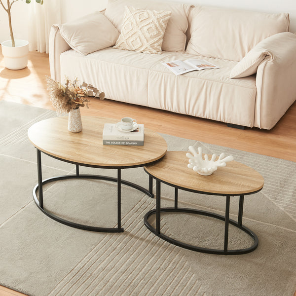 Mesa de comedor Países Bajos juego de 2 negro/roble [en.casa]