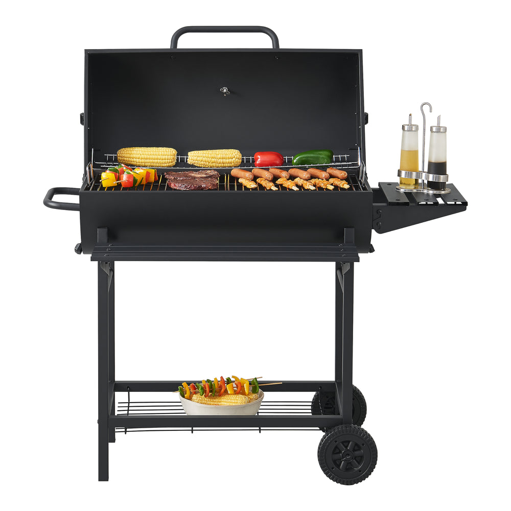 Carro de barbacoa Armento 95x108x61cm Negro [casa.pro]