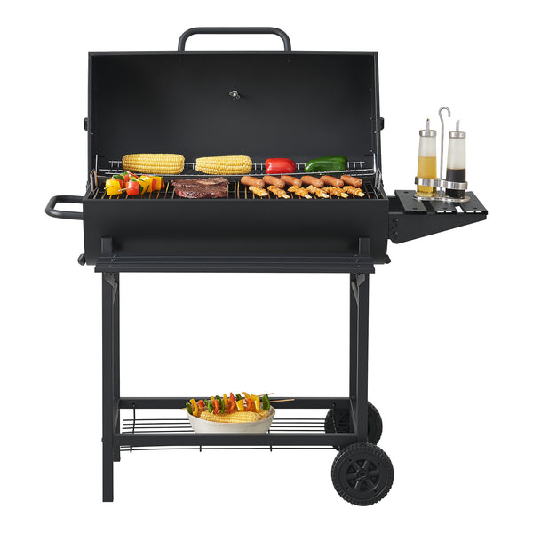 Carro de barbacoa Armento 95x108x61cm Negro [casa.pro]