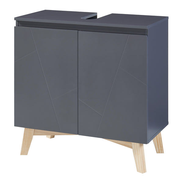 Mueble bajo lavabo Overath 60x60x30cm Gris [en.casa]