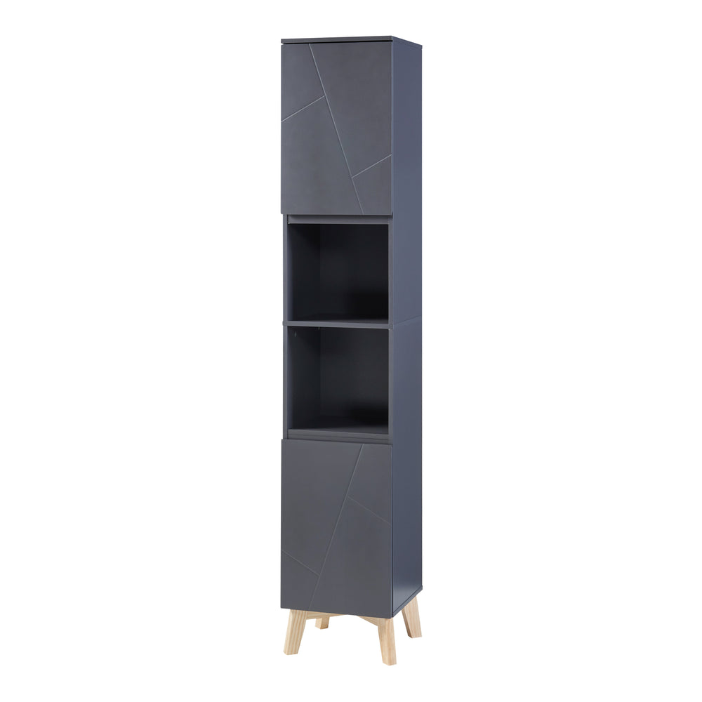 Armario alto Overath 160x30x30cm gris [en.casa] - premiumXL