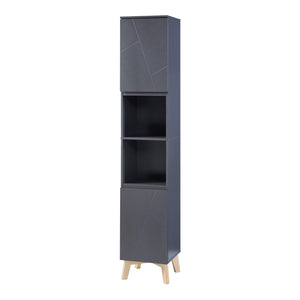 Armario alto Overath 160x30x30cm Gris [en.casa]