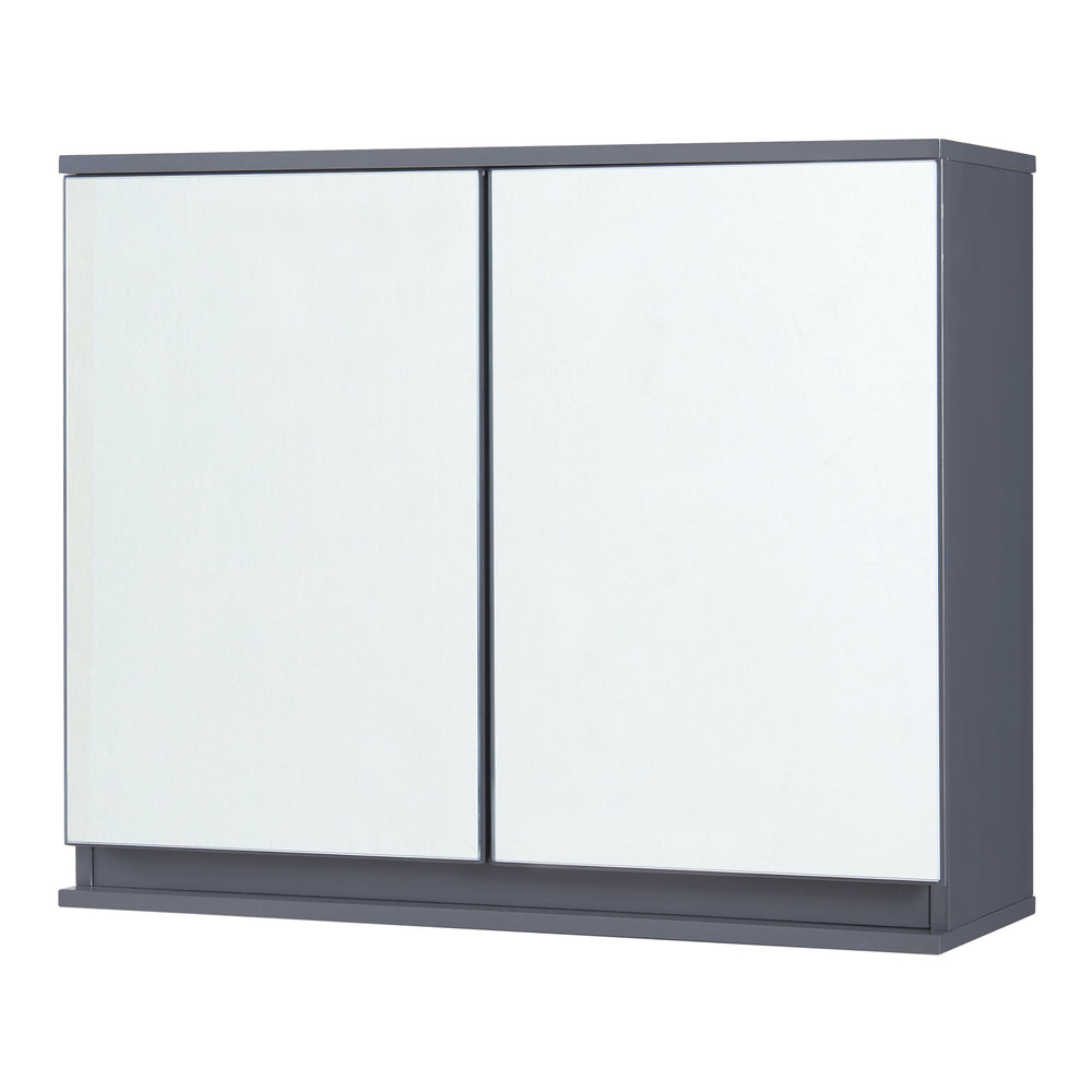 Armario con espejo Overath 60x20x50 cm gris [en.casa] - premiumXL