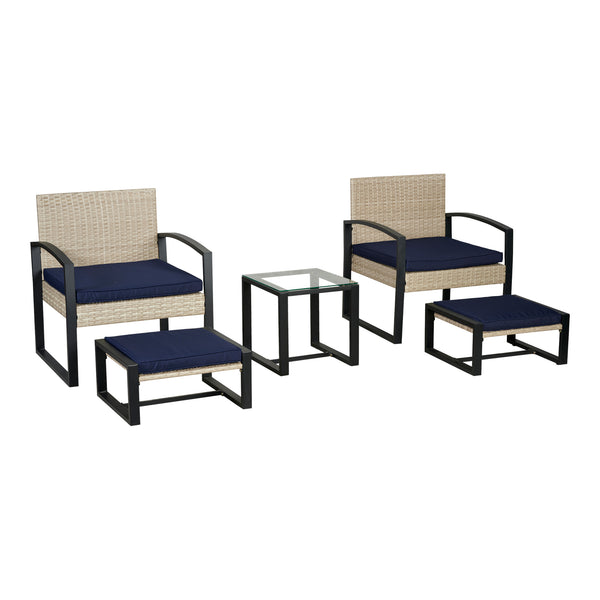 Conjunto de muebles de jardín Calvello de 5 piezas [casa.pro]