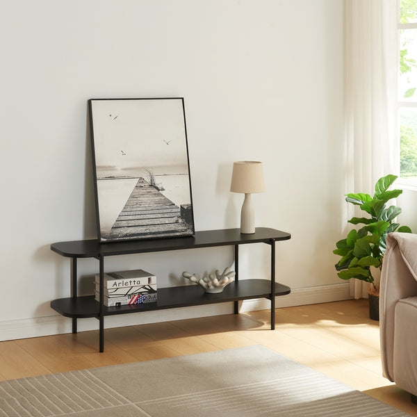 Mesa de televisión Samnanger 120x40x45 cm Negro [en.casa]