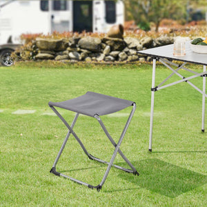 Taburete y mesa de camping 2 en 1 Barete 47x47x37 cm Gris [en.casa]