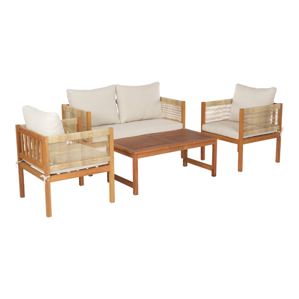 Conjunto de muebles de jardín Cannole 4 piezas madera de acacia color madera [casa.pro] - premiumXL