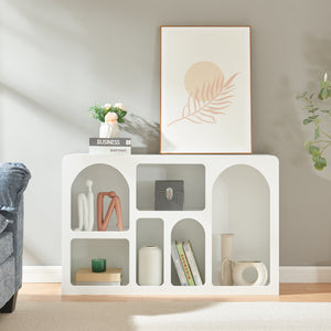 Aparador Vågå con compartimentos abiertos 110x30x70 cm Blanco [en.casa]