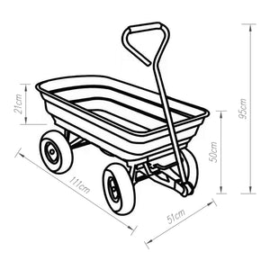Carrito Corfinio 111x51 cm máx. 250kg Verde/Negro [pro.tec]