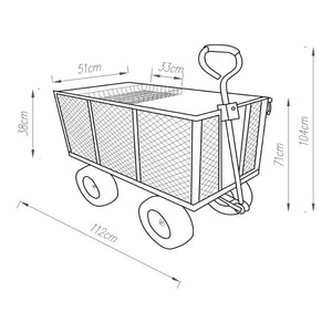 Carrito Corropoli 112x51 cm máx. 550kg Negro/Amarillo [pro.tec]