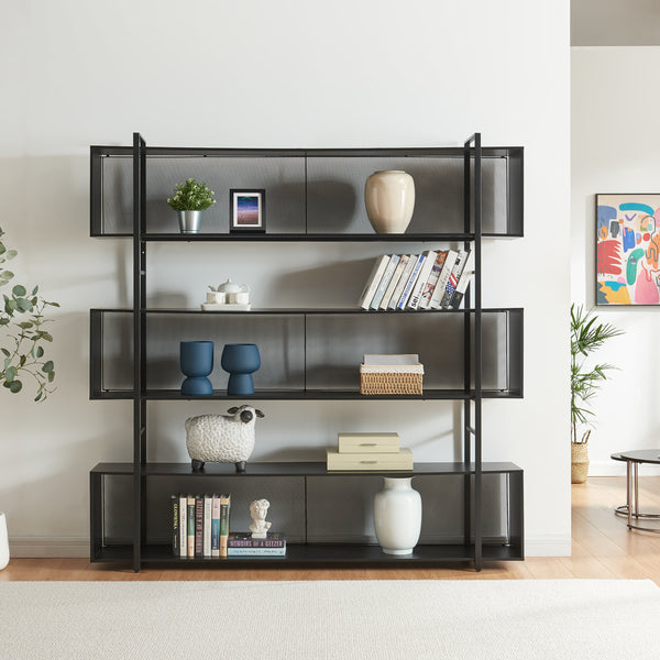 Estantería de pie Randaberg 180x180x33 cm Negro [en.casa]