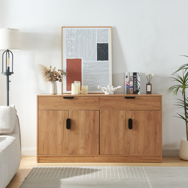 Aparador Varkaus 75x140x40cm MDF efecto roble [en.casa]