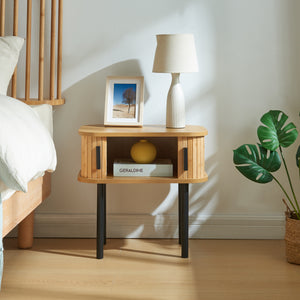 Mesa auxiliar Tvedestrand 48x30x45 cm color madera/negro [en.casa]